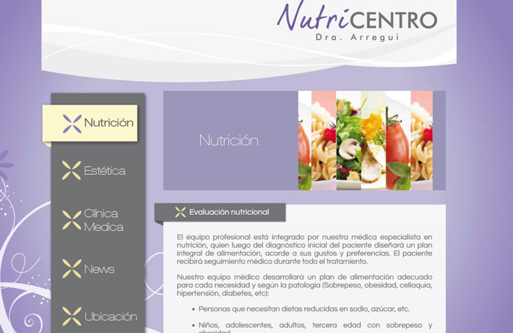 Sección nutrición